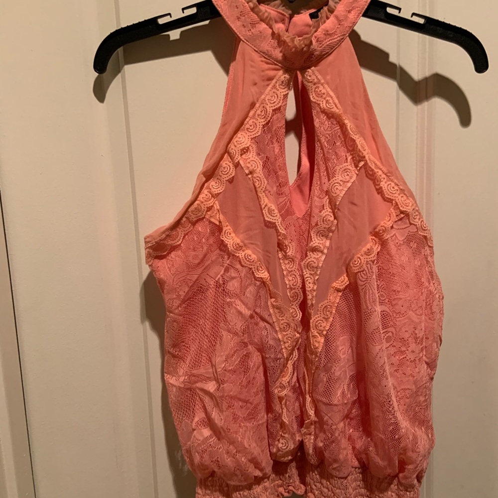 Pink XOXO lace top